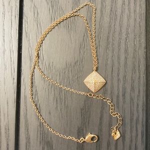 Swarovski Rose Gold Pyramid Pave Necklace